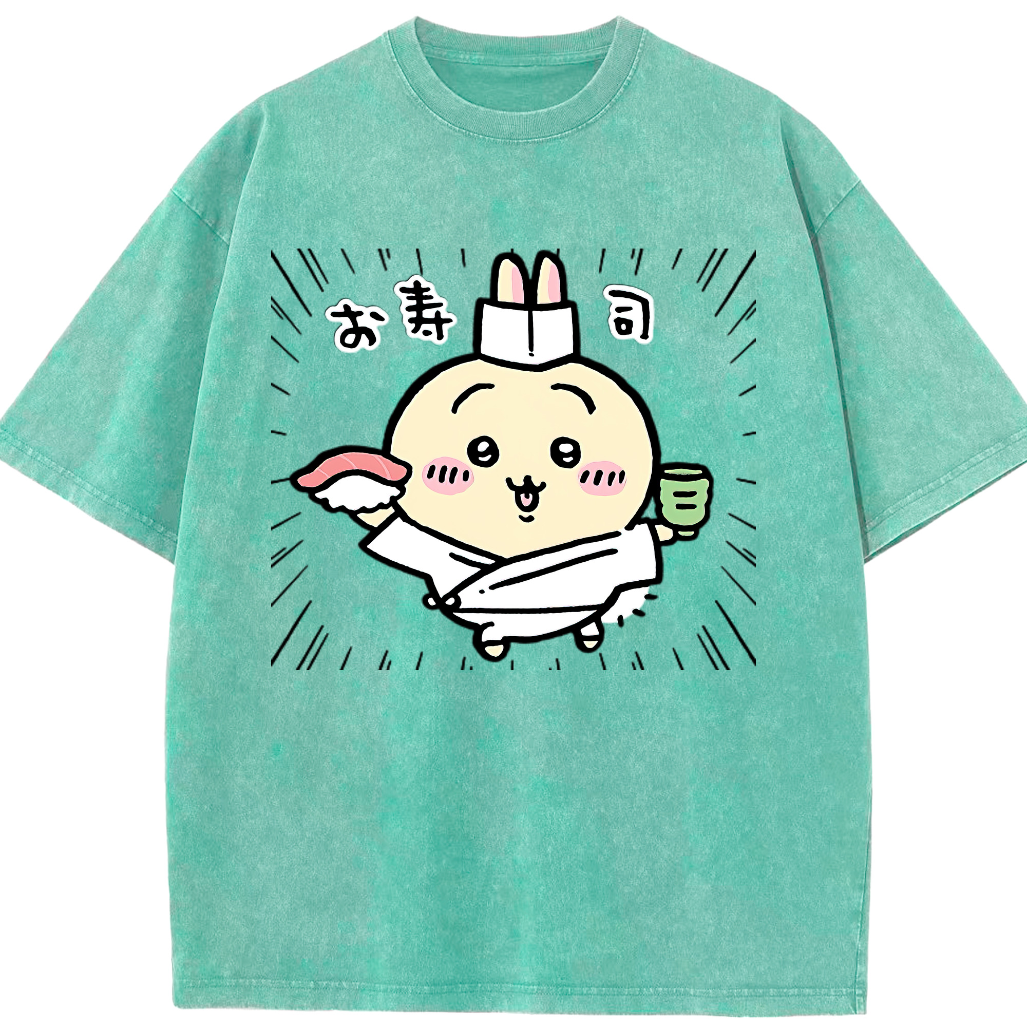 （画像用） ちいかわ うさぎ Chii-kawa usagi 綿100% ヴィンテージ風 半袖Tシャツ（フロントプリント）